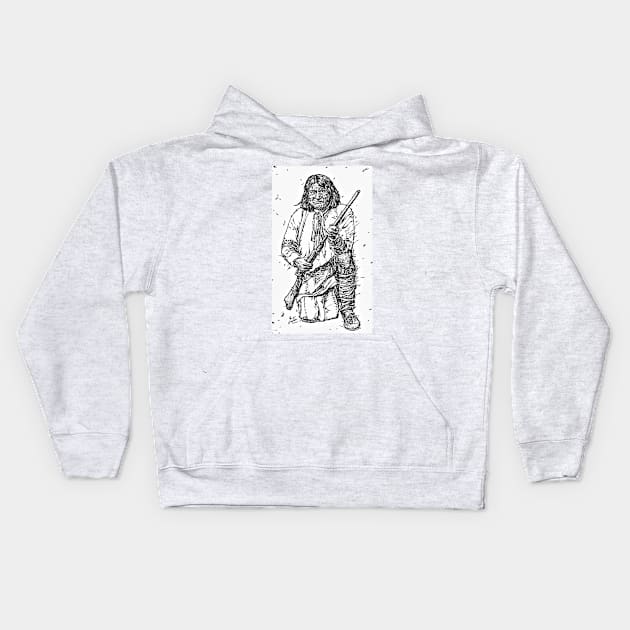 GERONIMO ink portrait.1 Kids Hoodie by lautir